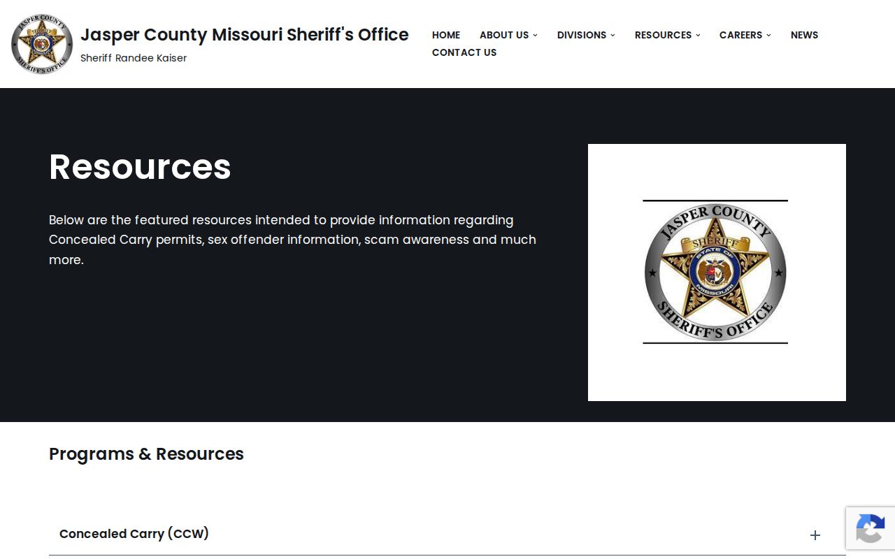 Jasper County arrest history sheriff report request resources